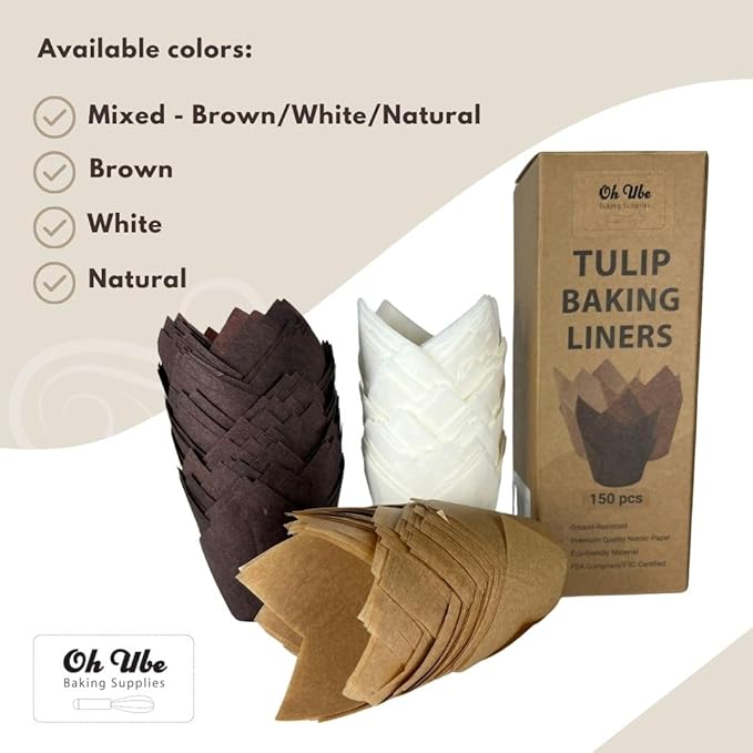 150-Pack Nordic Paper White Tulip Muffin Liners - Image 5
