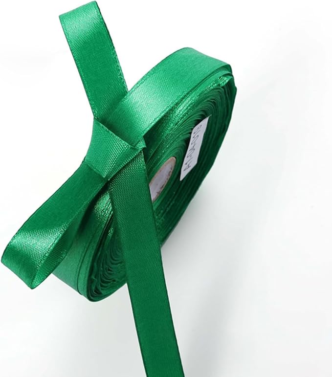 1/2 Inch Emerald Green Satin Ribbon 50 Yards Solid Fabric Ribbons by Celadora