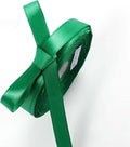 1/2" x 50 Yards Emerald Green Satin Ribbon Single Faced Fabric Ribbons by Oakarbo