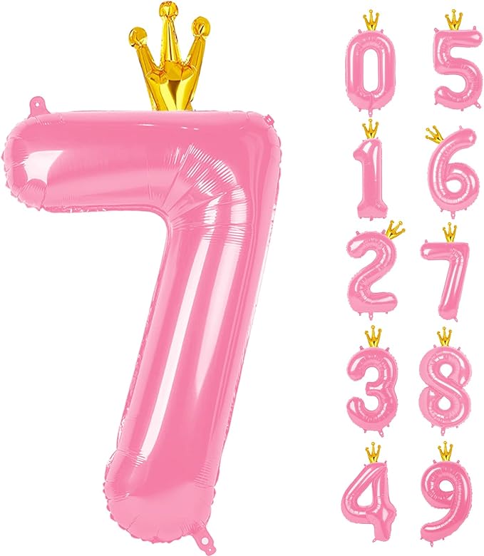 40 Inch Pink Number Balloon 0-9 by Upgesy