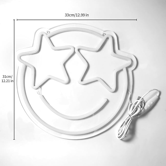 Smile Face Neon Sign, Wootfairy Led Neon Signs - Image 2