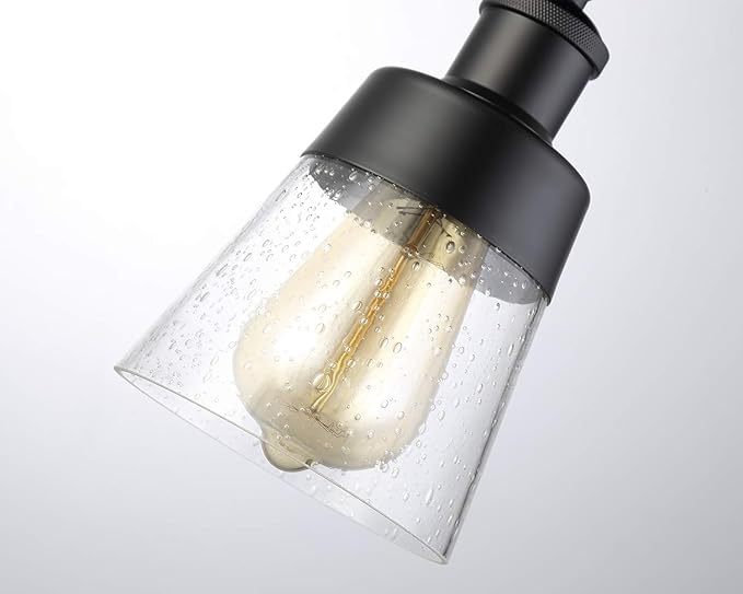 Fivess Lighting Industrial Glass Semi Flush Mount Ceiling Light, 9.45x4.72x4.72 - Image 6