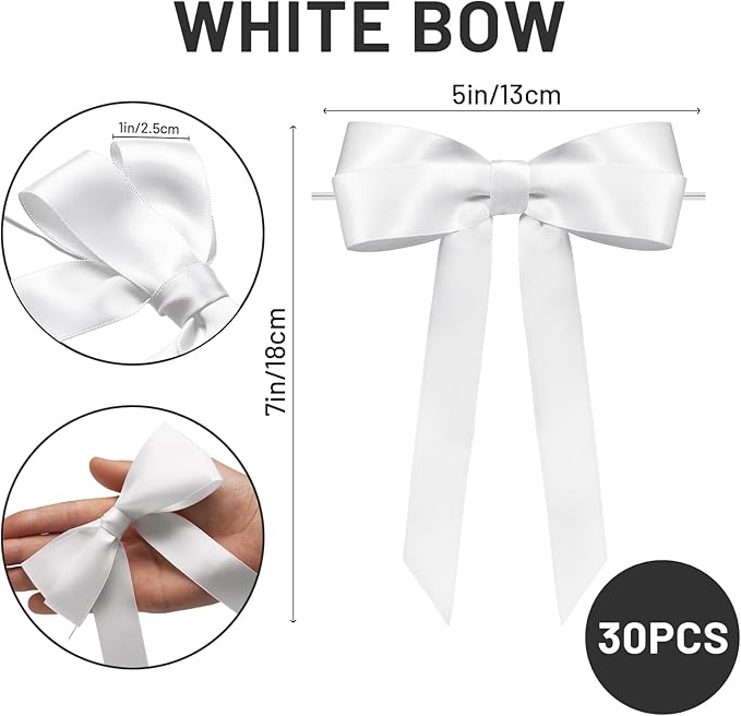 White Bows for Gift Wrapping - Image 2