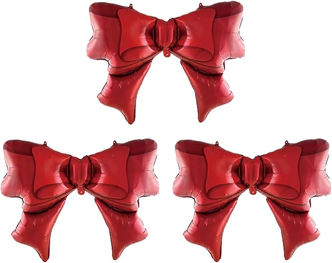 36 Inches Bow Foil Balloon Huge Bowtie Red Balloon by GLASNES