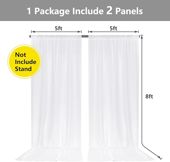 White Backdrop Curtain for Wedding Decor Holiday Party - Image 2
