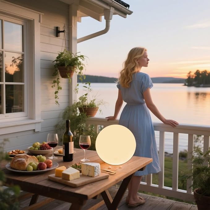 10-Inch LED Ball Light, Rechargeable Dimmable LED Glowing Orb Light w/Remote - Image 4