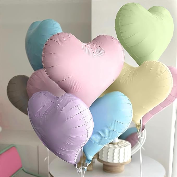 Colorful Heart Balloons, 24Inch Large Rainbow Heart foil Balloon - Image 4