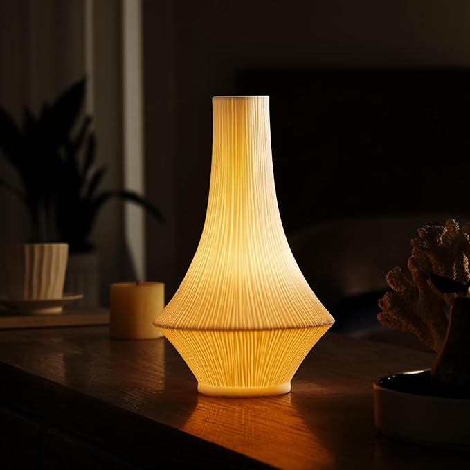 RONDURE 12.3" Modern Ceramic Table Lamp, Modern Bedside Lamps - Image 2