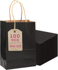 Bakepacker 100 Pcs Black Mini Paper Gift Bags by Bakepacker