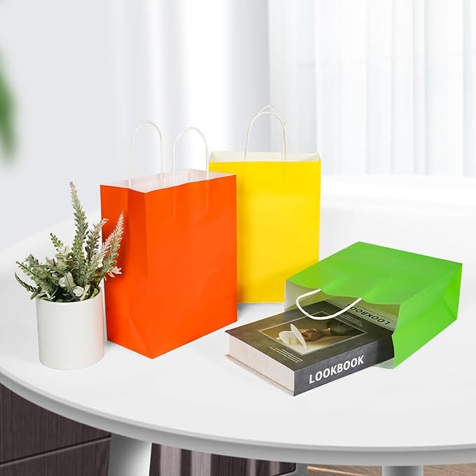 Bekoetoz 40 PCS White Kraft Paper Gift Bags - Image 5