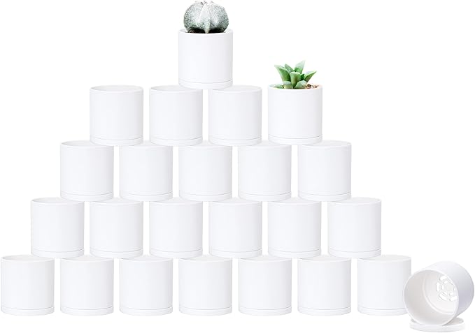 D'vine Dev 24 Pack 2 Inch Mini Plastic Plant Pots, Small Garden Planters by DvineDevPlanterPotsandStand