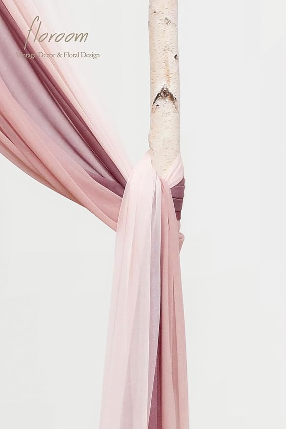 Floroom Wedding Arch Draping Fabric 3 Panels 20Ft Chiffon Fabric Drapes Arbor - Image 6