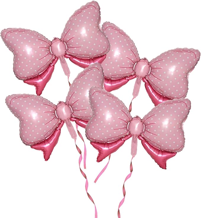 36 Inches Bow Foil Balloon Huge Bowtie Pink Balloon by GLASNES