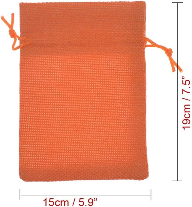 20Pcs Orange Burlap Gift Bags - Image 7