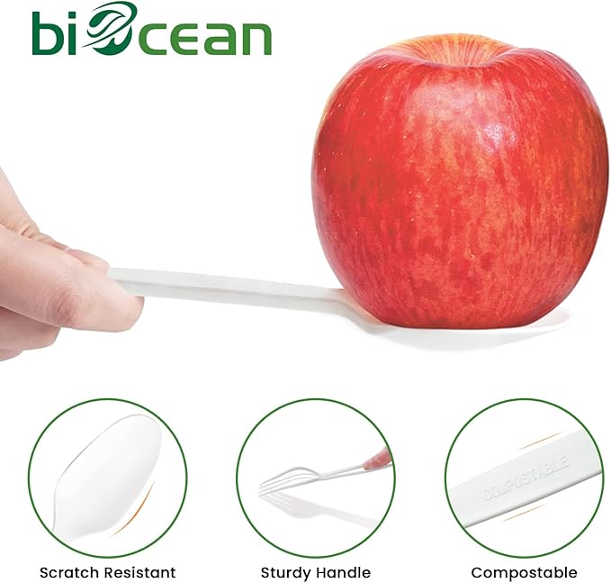 Extra Heavyduty Compostable Spoons Disposable Cutlery No Plastic Spoons Large - Image 2
