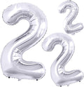 GOER Silver Number 2 Foil Balloons, Huge Number Balloons by GOER