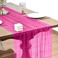 Joanlody Fall Fuschia Pearl Table Runner 10ft Rustic Boho Tulle Table Runner by Joanlody