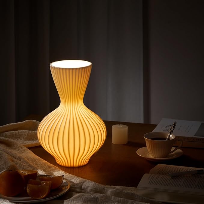 RONDURE 11.6" Modern Ceramic Table Lamp, Modern Bedside Lamps - Image 2