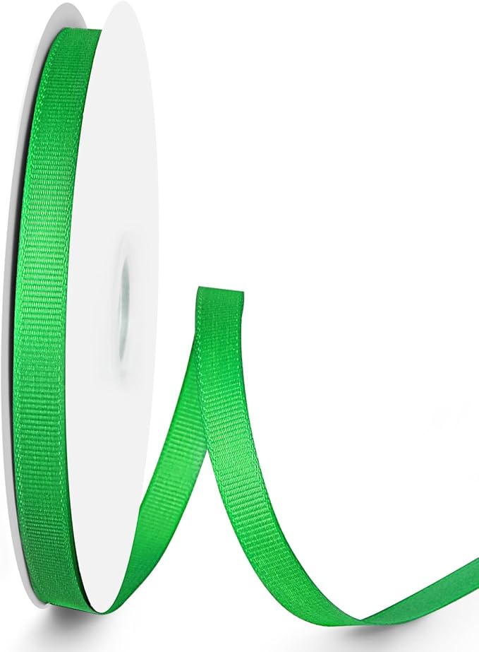 50 Yards 3/8 inch Grosgrain Ribbon, Solid Color Fabric Ribbon Perfect by VISPAD