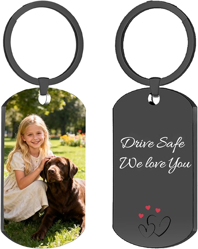 Custom Keychain with Picture, Personalized Double-sided Keychains Gifts by EGUEGU