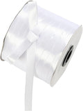 3/8" x 230 Yards White Satin Ribbon Single Faced Bulk Fabric Ribbons by Oakarbo