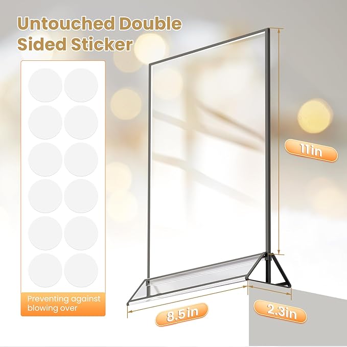 Acrylic Sign Holder 8.5X11 Black Picture Frame Double-Sided Acrylic Frames - Image 2