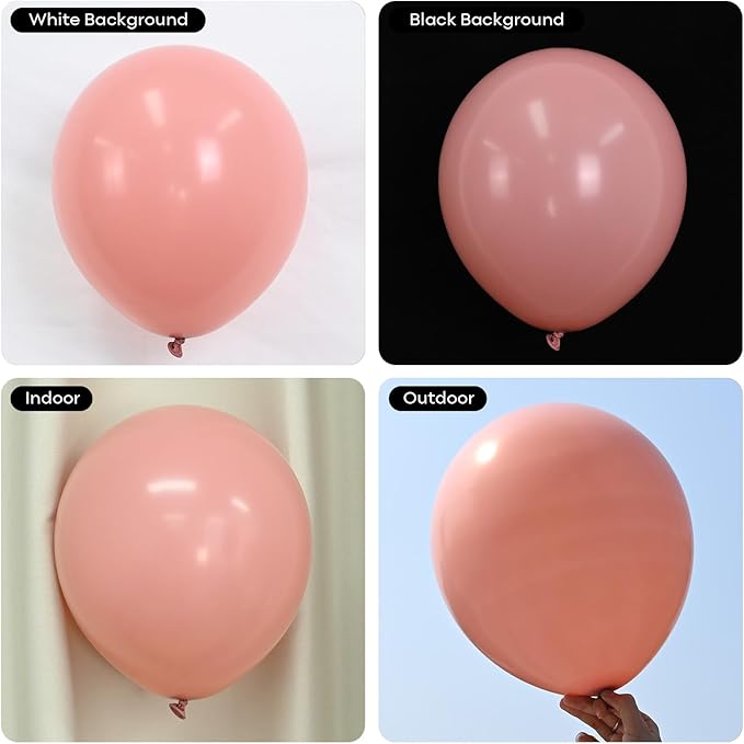 Togvu Retro Blush Pink Balloons, 60 Packs 12 Inch Dusty Pink Metallic Chrome - Image 8