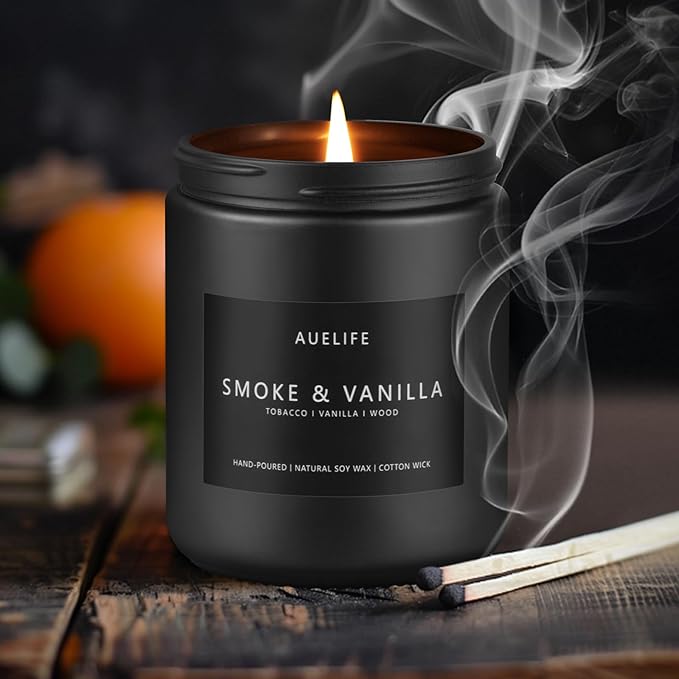 2 Pack Men Candles | Smoke & Vanilla + Vintage Leather - Image 4