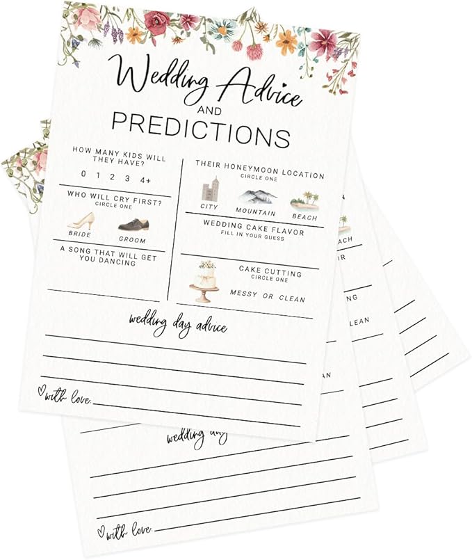 Printed Party Bridal Shower Game – Wedding Prediction Cards - Image 4