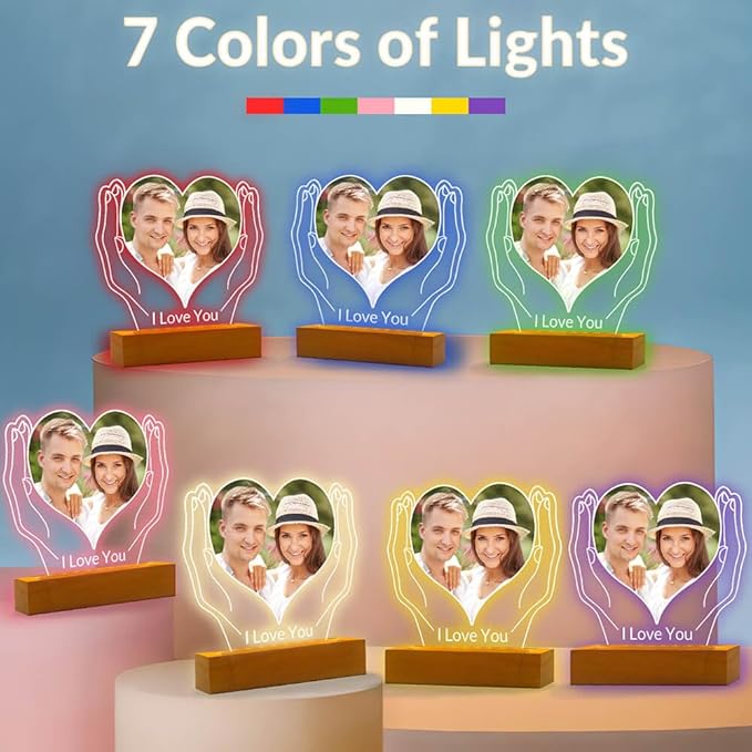 Custom Picture Frames with Photo, Personalized Photo Frames with Night Light - Image 5