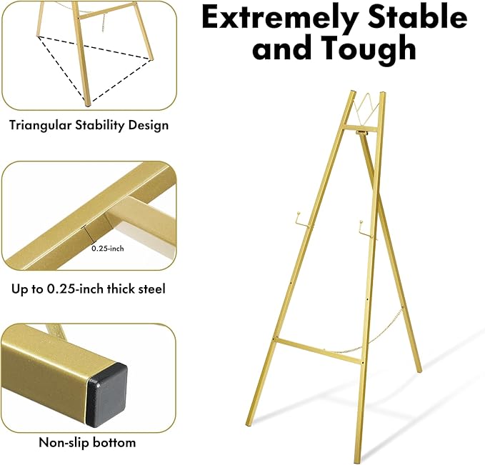 WATIHERE 57.5" Gold Easel Stand - Image 4
