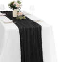 Black Cheesecloth Table Runner -21*120Inch Long Boho Wedding Table Decor by MIRRASMIRROR