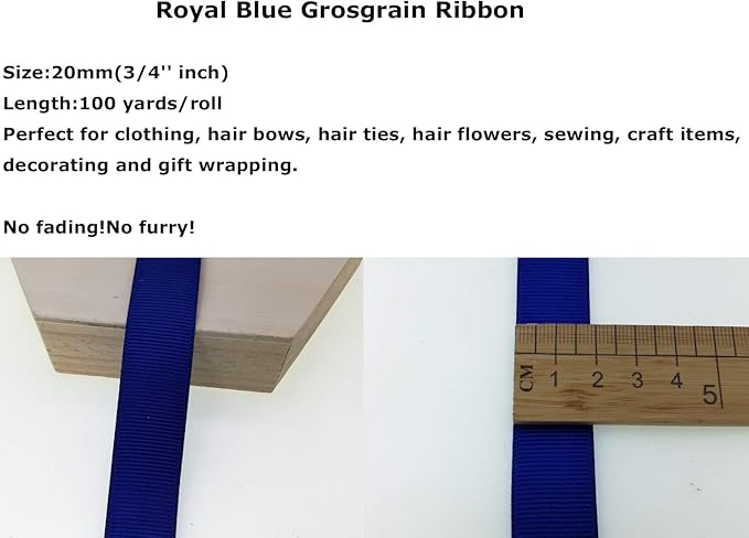 Jesep One Roll 100 Yards 3/4" Soild Grosgrain Ribbon Boutique Gift Wrapping - Image 5