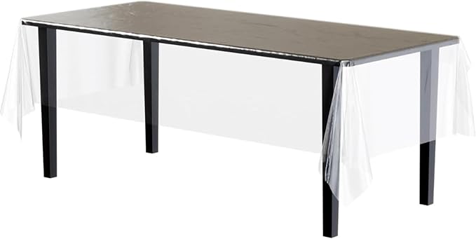 Party Solids Pack Of 12 Premium Plastic Tablecloth 54 Inch x 108 Inch Rectangle - Image 2