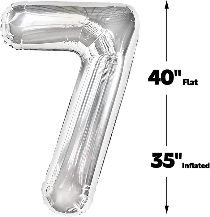 Silver Number 17 Birthday Balloon 40 Inch, Digital Balloons - Image 3