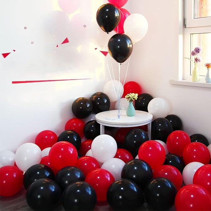 300 Pack Red Black and White Balloons - Image 4
