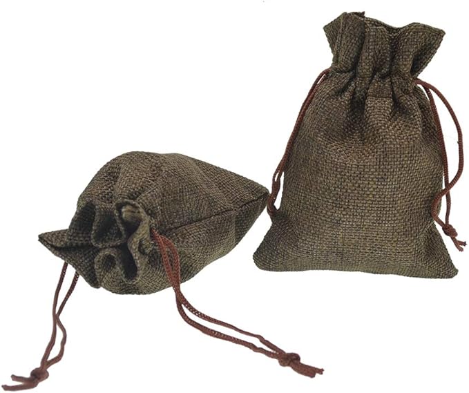 20pcs Burlap Drawstring Gift Bags, Natural Linen Jewelry Pouch - Image 7