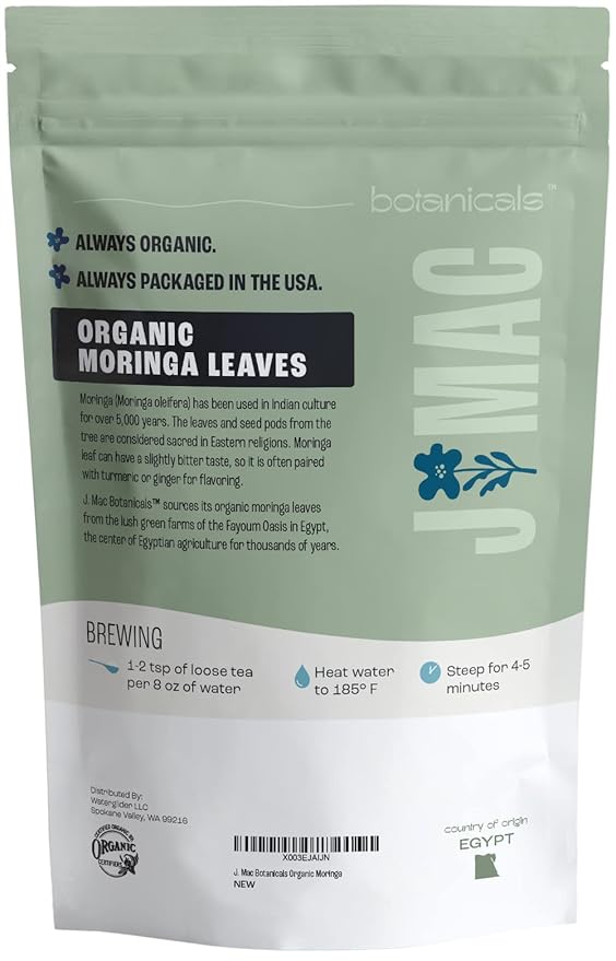 J MAC BOTANICALS Organic Moringa Leaves, malunggay leaf, Whole Green Moringa - Image 9