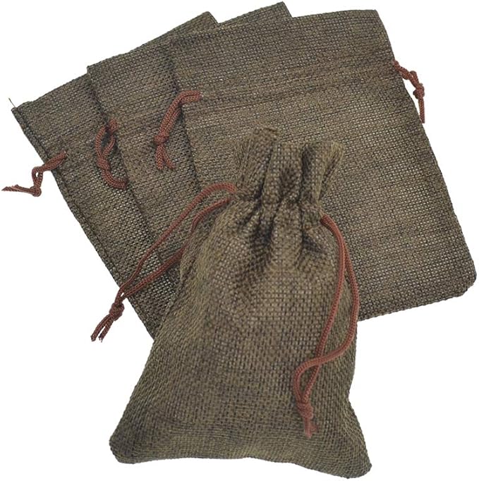 20Pcs Burlap Bags with Drawstring, Burlap Gift Bag Linen Jewelry Pouches - Image 3
