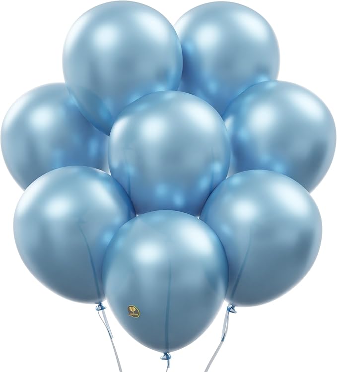AFTERLOON® Biodegradable Balloons 24 pcs Pearlized Caribbean Blue 10 Inch by AFTERLOON%C2%AE