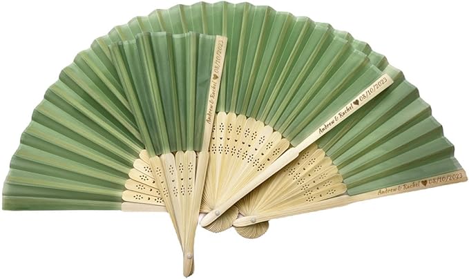 Personalized Wedding Fans Handheld Folding Fans by Unknown