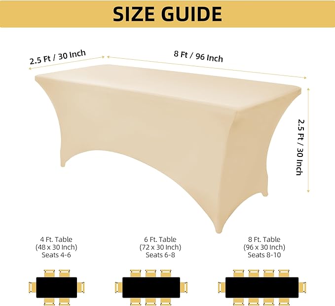 2-Pack 8ft Spandex Table Covers - Image 4