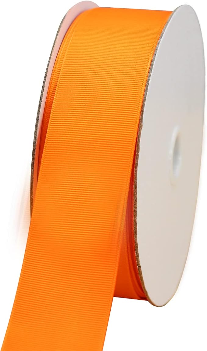 One Roll 50 Yards Soild Orange Grosgrain Ribbon 1 1/2 inch Flower Bouquets by JESEP+YONG