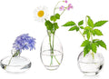Glass Bud Vases Set of 3, Hewory Cute Clear Small Vases Handmade, Mini Glass by Hewory