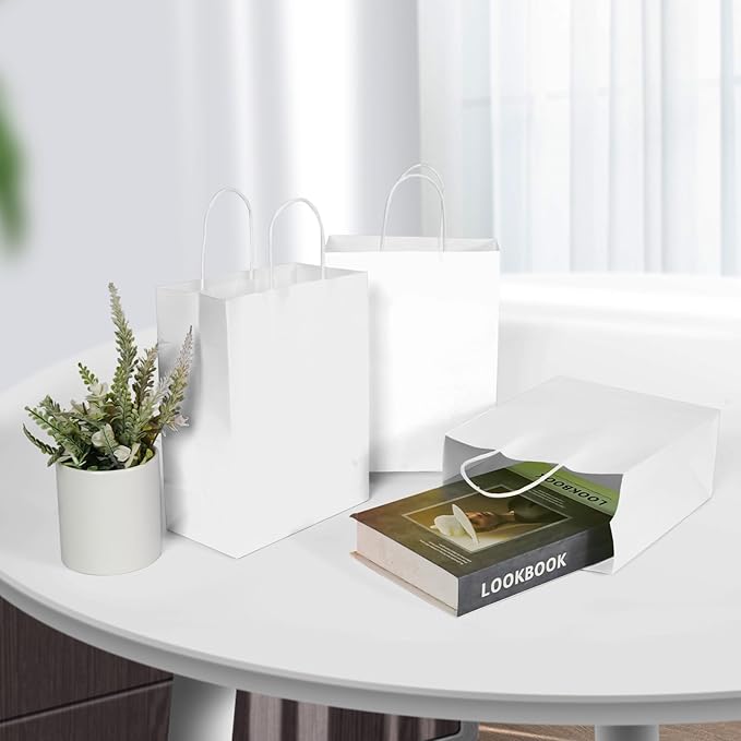 40 PCS White Kraft Paper Bags - Image 3