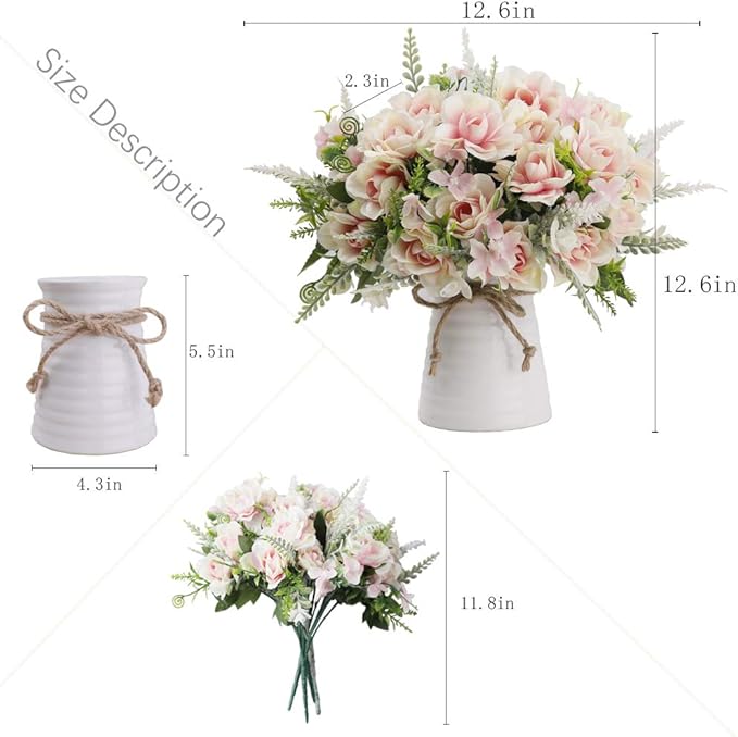 LESING Artificial Flowers with Vase - Image 4