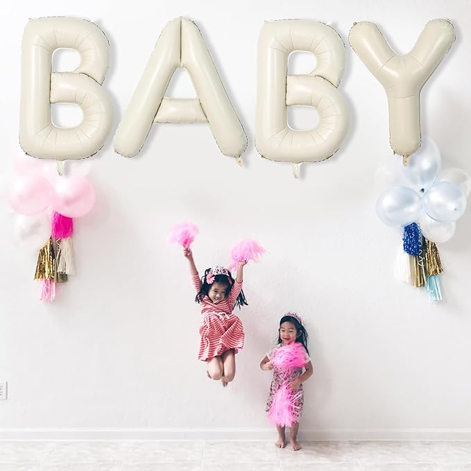 40 Inch Custom Letter Balloons, Giant Alphabet G Foil Name Balloon Cream White - Image 5