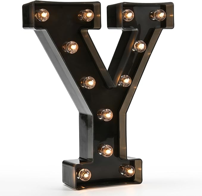 OYCBUZO Light Up Black Alphabet Marquee Letters Sign LED Marquee Number Lights by OYCBUZO