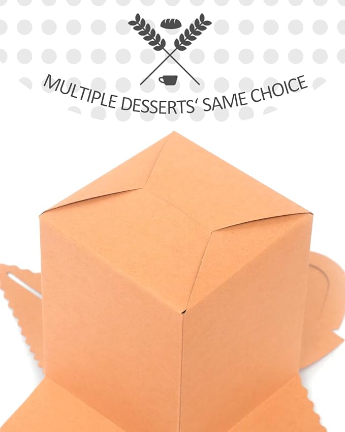 qiqee 100pcs Cupcake Containers Individual Brown Cupcake Holders Disposable - Image 3