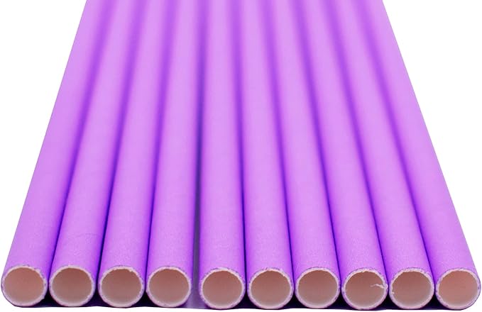 Pack of 300 Pastel Purple Biodegradable 4-Ply Paper Drinking Straws - Image 3